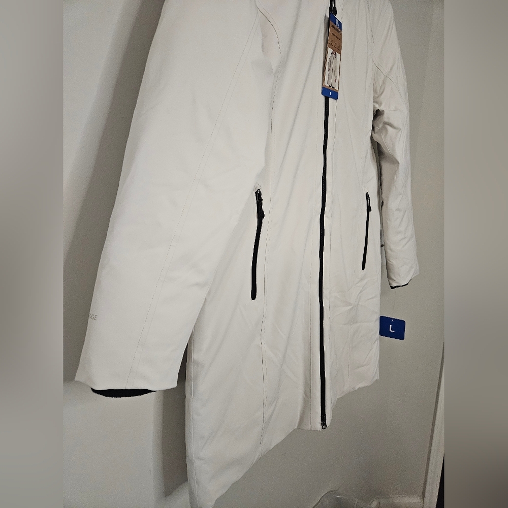NEW! Eddie Bauer Cream Down Parka Coat Size L - Picture 6 of 15